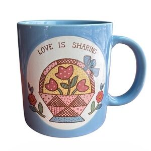 Vintage Coffee Mug “Love Is Sharing” Tea Mug Cottagecore